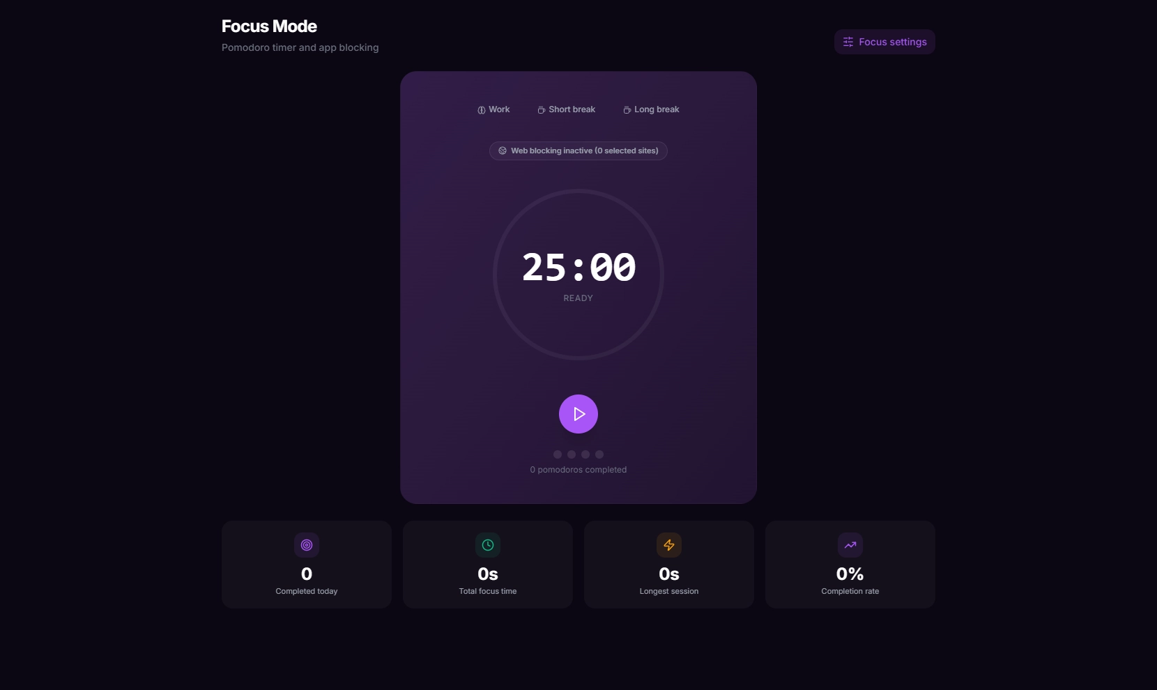 A distraction-free Pomodoro timer tailored for deep work